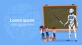 Modern Robot Teaching Kids In School Futuristic Artificial Intelligence Technology Concept Royalty Free Stock Photo
