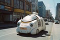 Modern robotaxis on the American streets. Ai generated Royalty Free Stock Photo