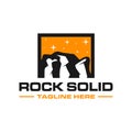 Modern rock cliff logo