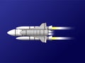 Modern rocket model illustration on background
