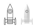 Modern rocket model illustrations on background