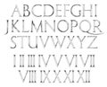 Modern Roman Classic Alphabet with numbers