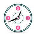 Modern Roman Numeral Analog Clock Symbol.