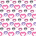 Modern romantic seamless pattern with hearts. Valentine\'s Day, wedding