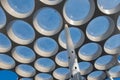 Modern roof with circle glass windows over passage shopping center