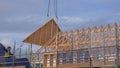 Modern roof construction on new house