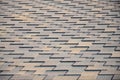 Modern roofing and decoration of chimneys. Flexible bitumen or slate shingles