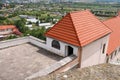 Modern roofs of Palanok Castle, Mukachevo