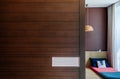 Modern room with colourful Asian futon and Ceiling lamp