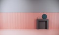 Modern room design with pink and gray wall. interior design 3d render background Royalty Free Stock Photo