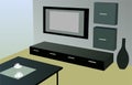 Modern room with tv vector