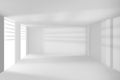 Modern room with white walls and windows empty .HI-TECH room Vector illustration.