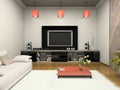 Modern room witn home theater