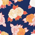 Modern rose flowers seamless pattern design