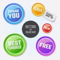 Modern round buttons with messages for your