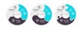 Modern Round Chart 3D Infographic Template with a Three Steps for Success. Business Circle Template with Options for Brochure