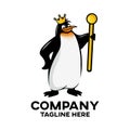 Modern royal penguin mascot logo