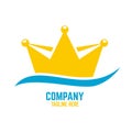 Modern royal sailing ship and the logo crown.