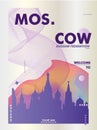 Russia Moscow skyline gradient poster