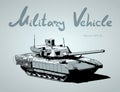 Modern russian battle tank. Military machine. Vector illustration