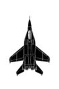 Modern Russian jet fighter aircraft. Vector draw