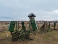 Modern Russian military radar stations. Army means of radio and electronic warfare. Royalty Free Stock Photo