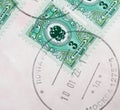 Modern Russian postage stamps with copy-space Royalty Free Stock Photo