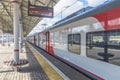 Modern Russian Railways stations and passenger trains Royalty Free Stock Photo