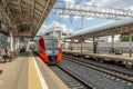 Modern Russian Railways stations and passenger trains Royalty Free Stock Photo