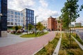 Modern Russian residential area. Residential buildings in a new residential area in Moscow. Royalty Free Stock Photo