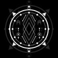 Modern sacred geometry on dark background, can be used in your design, the art of tattooing, the design of logos, corporate