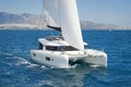 Modern sailing catamaran in action Royalty Free Stock Photo