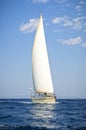 Modern sailing yacht in action Royalty Free Stock Photo