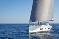 Modern sailing yacht in action Royalty Free Stock Photo