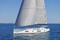 Modern sailing yacht in action Royalty Free Stock Photo