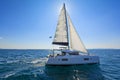 Modern sailing yacht in action Royalty Free Stock Photo