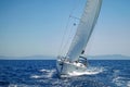 Modern sailing yacht in action Royalty Free Stock Photo