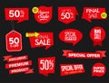 Modern sale stickers and tags colorful collection