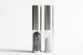 Modern Salt and Pepper Grinder Set on White Background Royalty Free Stock Photo