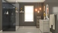 Modern Sandy Brown Bathroom Interior