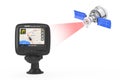 Modern Satelite Broadcasting to Navigation GPS Device with City