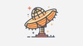 Modern Satellite Dish Icon for Communication Technology Concept Royalty Free Stock Photo