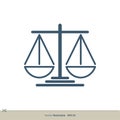 Modern Scale of Justice Logo Template Illustration Design