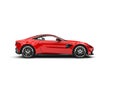 Modern scarlet red elegant luxury sports car - side view Royalty Free Stock Photo
