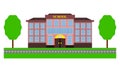 Modern school building flat design Royalty Free Stock Photo