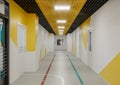 Modern school corridor interior Royalty Free Stock Photo