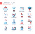 Modern school and education thin line design icons, pictograms