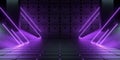 Modern Sci Fi Corridor Hallway Passage Podium Stage Cyber Neon Purple Light Glowing Illumination Laser Beam Lines Abstract