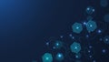 Modern science background with lines, dots and hexagons. Wave flow abstract background. Molecular structure for medical Royalty Free Stock Photo
