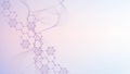 Modern science background with lines, dots and hexagons. Wave flow abstract background. Molecular structure for medical Royalty Free Stock Photo